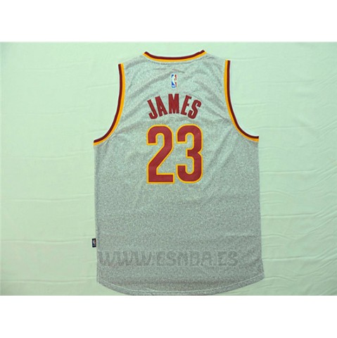 Camiseta Moda Estatica Cleveland Cavaliers LeBron James #23 Gris2